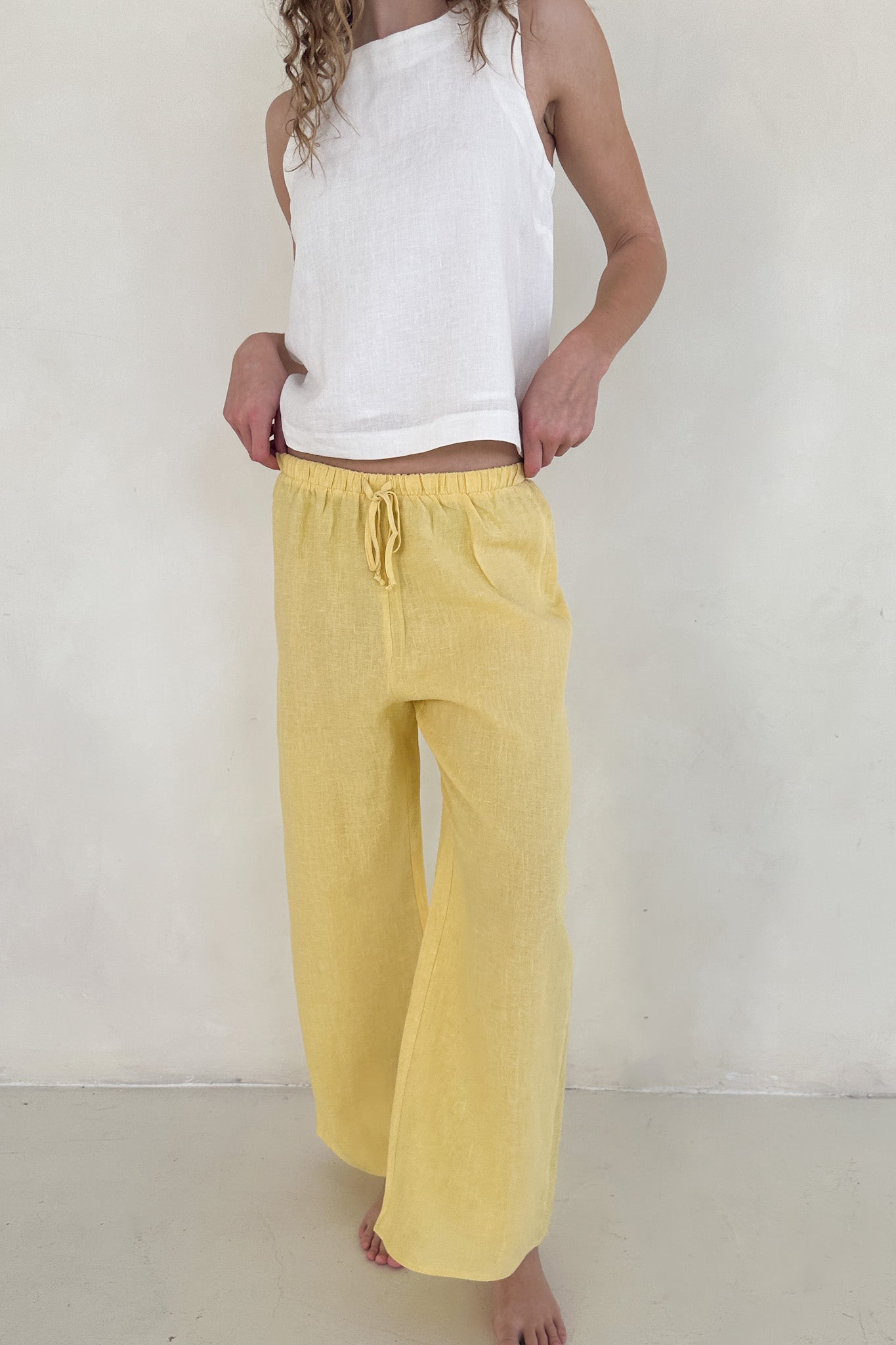 Sunkissed Linen Pants in Pineapple - Neutral Ground