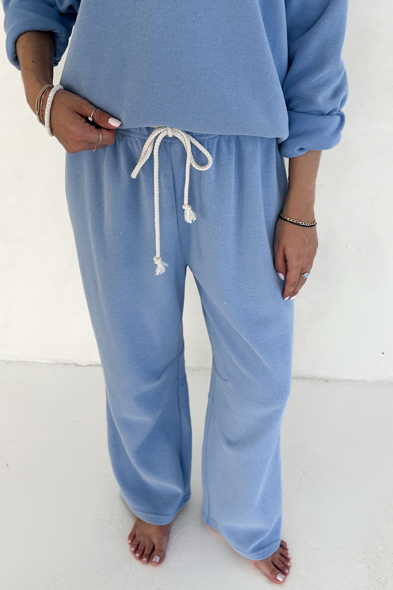 Sunkissed Rope Drawstring Pants in Bahama Blue - Neutral Ground