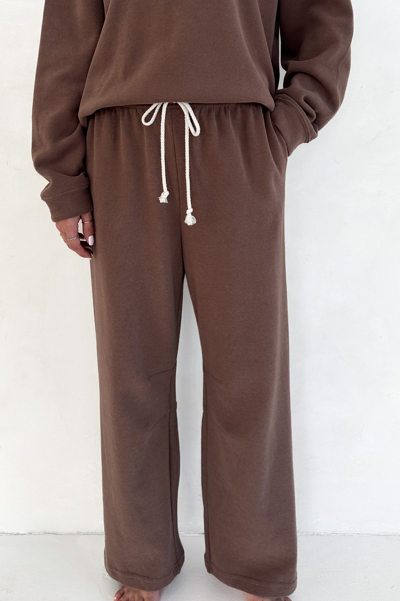 Sunkissed Rope Drawstring Pants in Cocoa - Neutral Ground