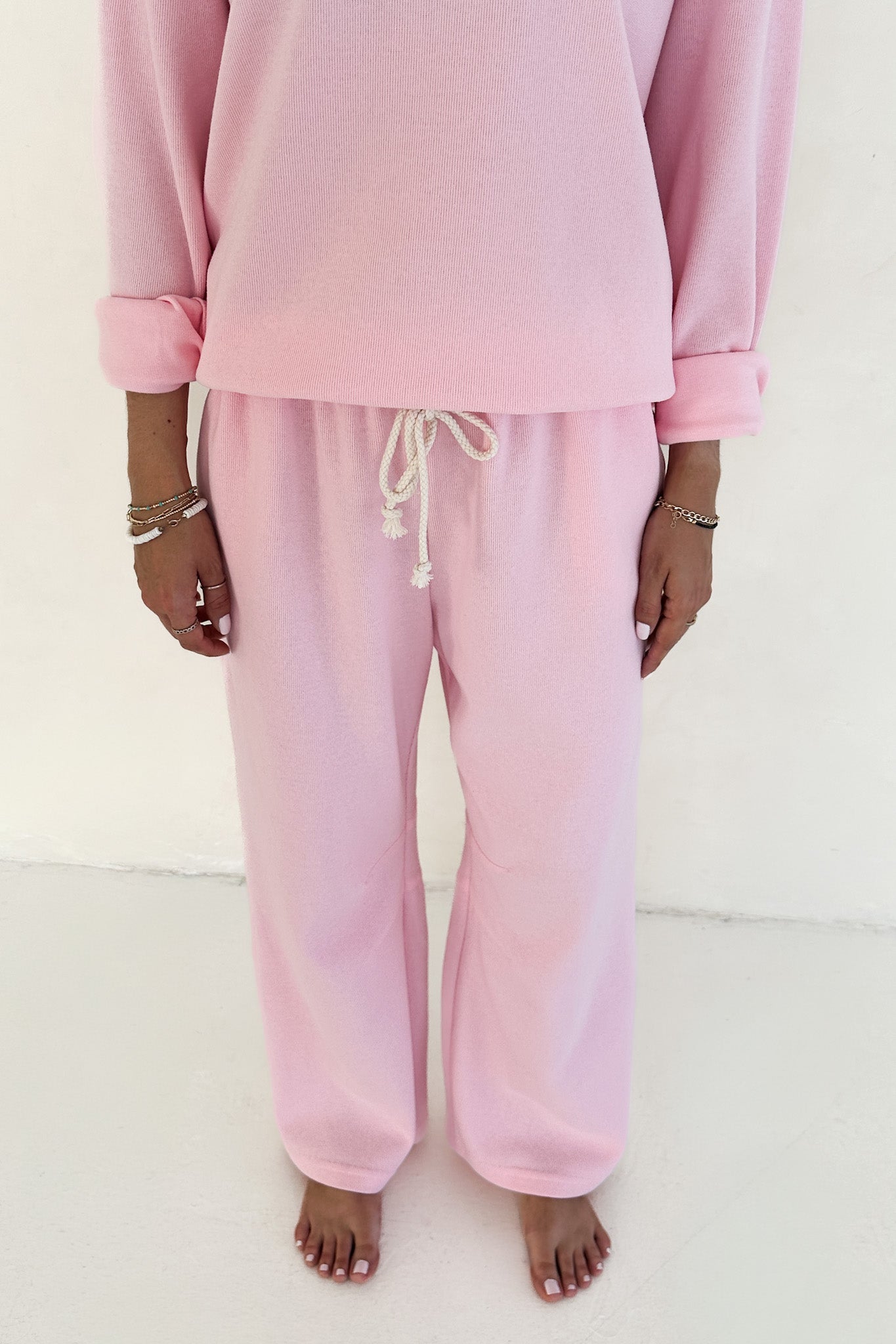 Sunkissed Rope Drawstring Pants in Hibiscus - Neutral Ground