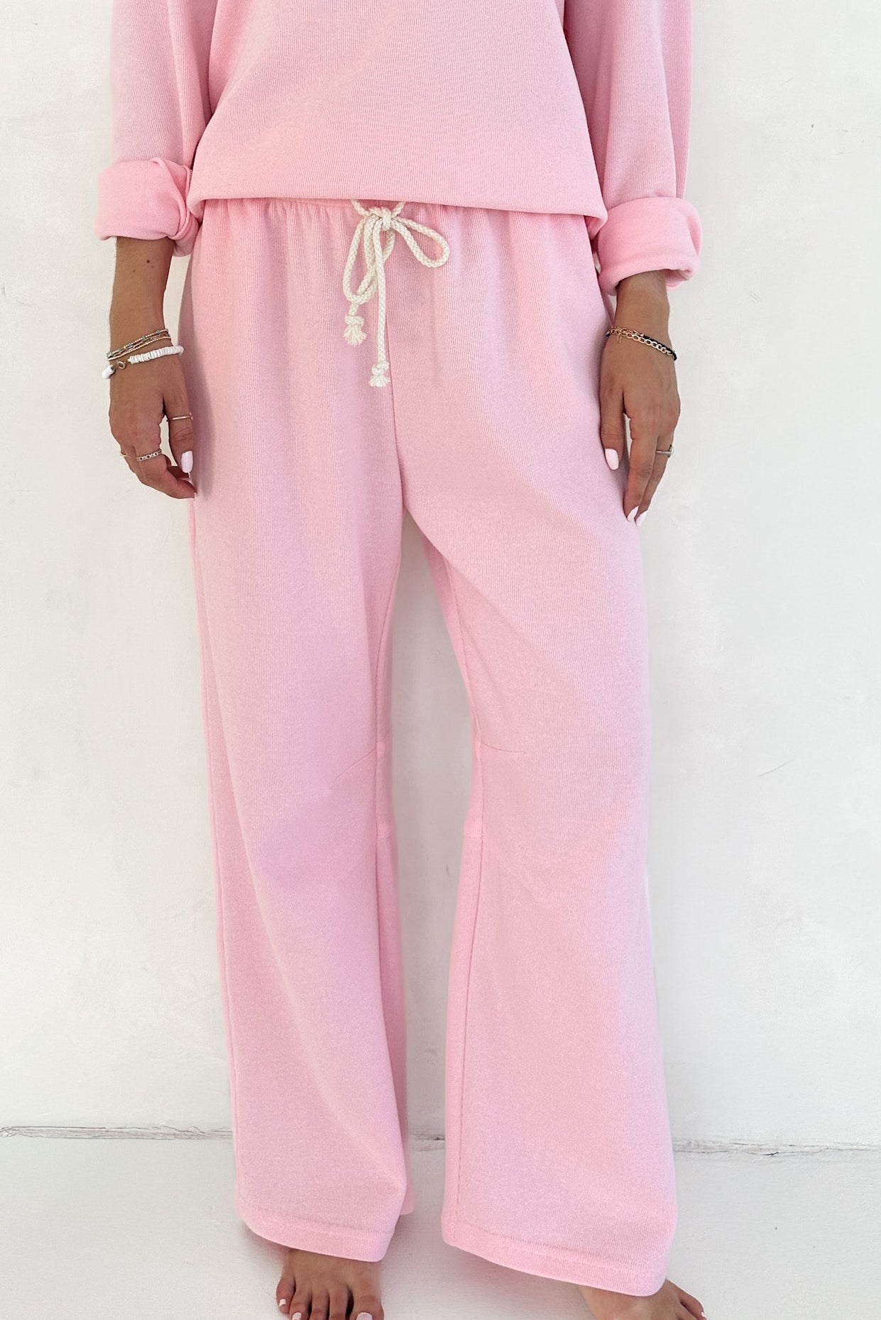 Sunkissed Rope Drawstring Pants in Hibiscus - Neutral Ground
