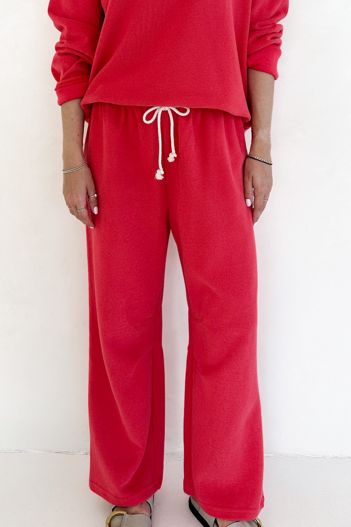 Sunkissed Rope Drawstring Pants in Papaya - Neutral Ground