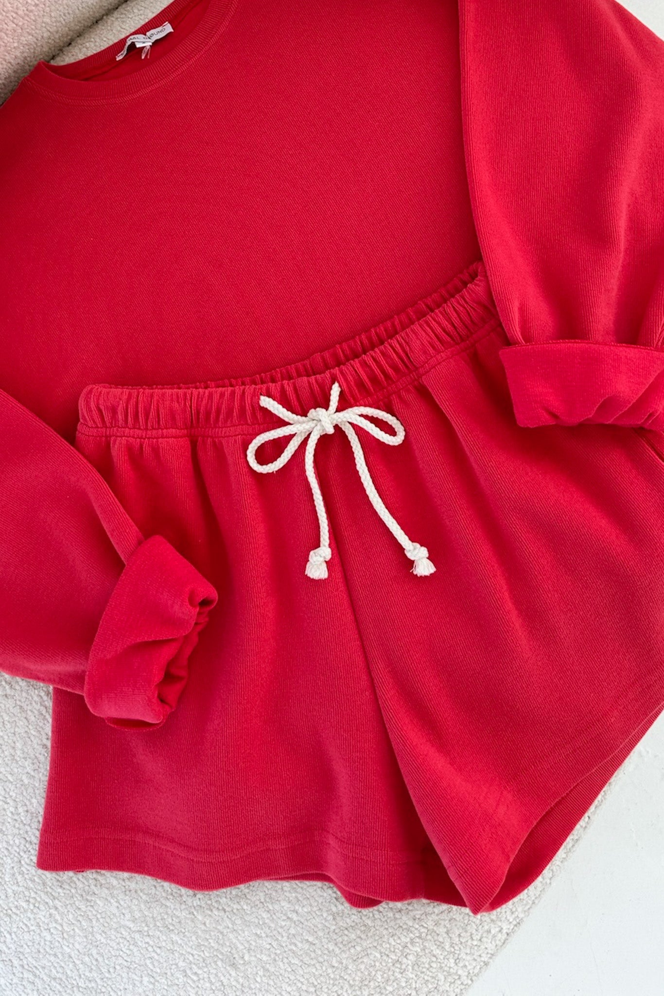 Sunkissed Rope Drawstring Shorts in Papaya - Neutral Ground