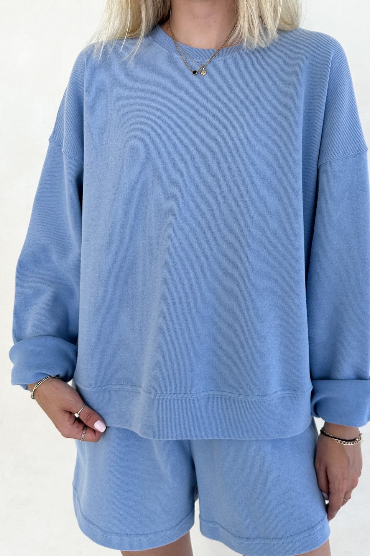 Sunkissed Slouchy Pullover Top in Bahama Blue - Neutral Ground
