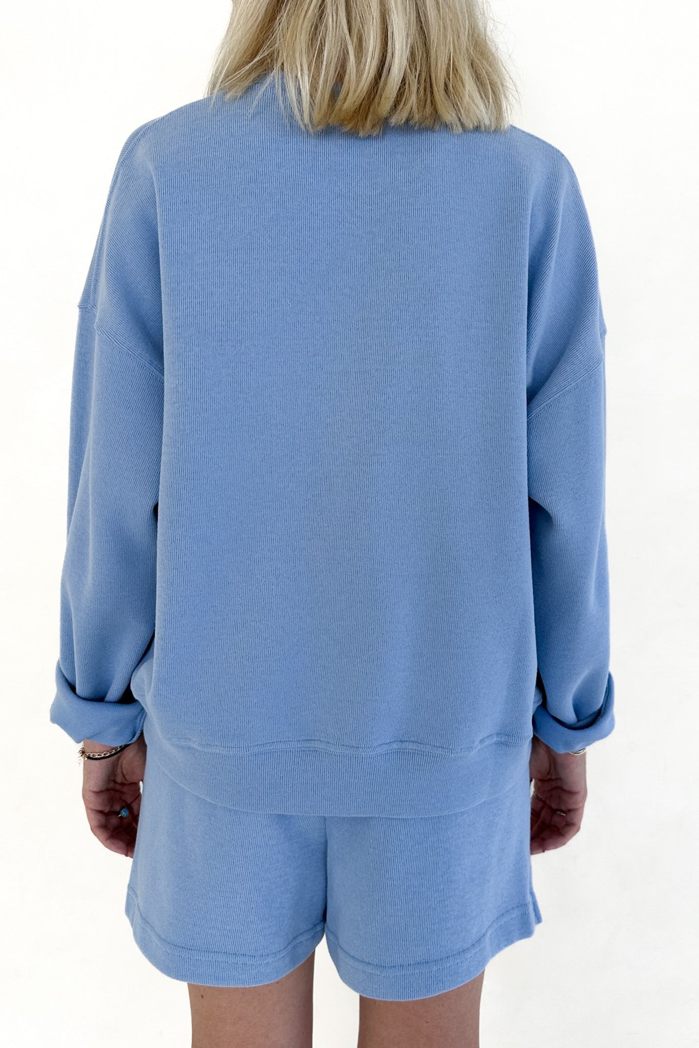 Sunkissed Slouchy Pullover Top in Bahama Blue - Neutral Ground