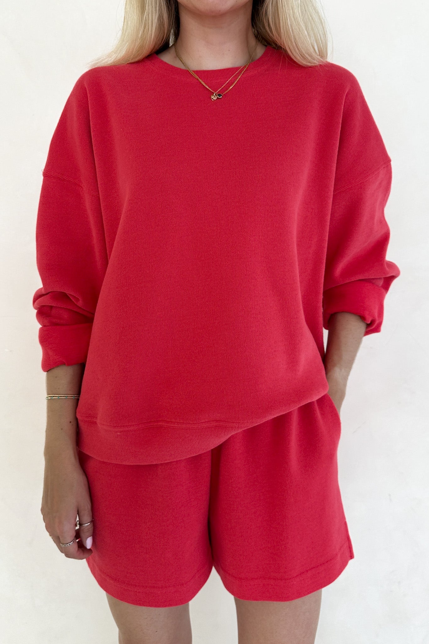 Sunkissed Slouchy Pullover Top in Papaya - Neutral Ground