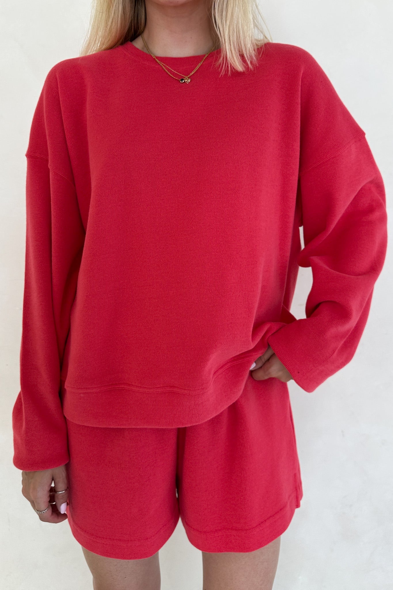 Sunkissed Slouchy Pullover Top in Papaya - Neutral Ground