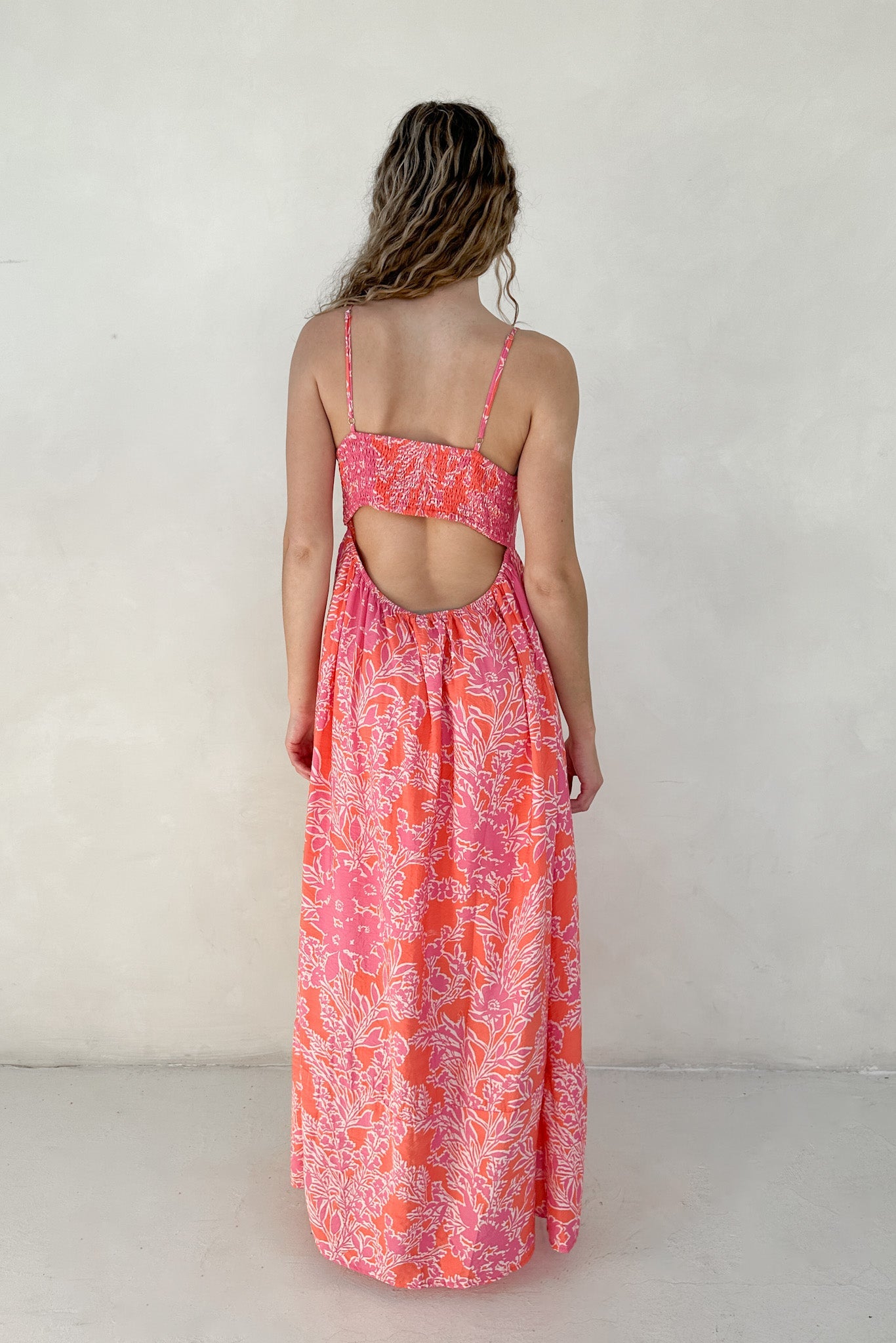 Sunset Floral Sleeveless Maxi Dress - Neutral Ground