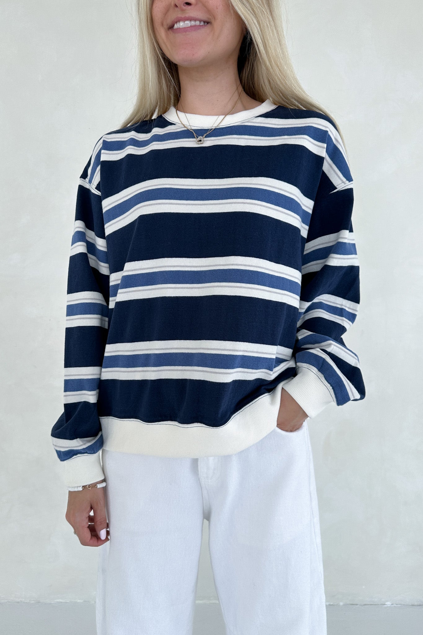 Surfside Striped Lightweight Pullover - Neutral Ground