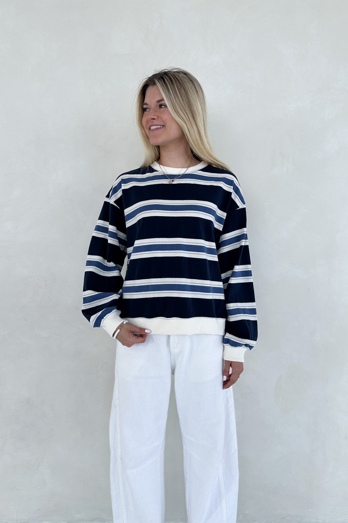 Surfside Striped Lightweight Pullover - Neutral Ground