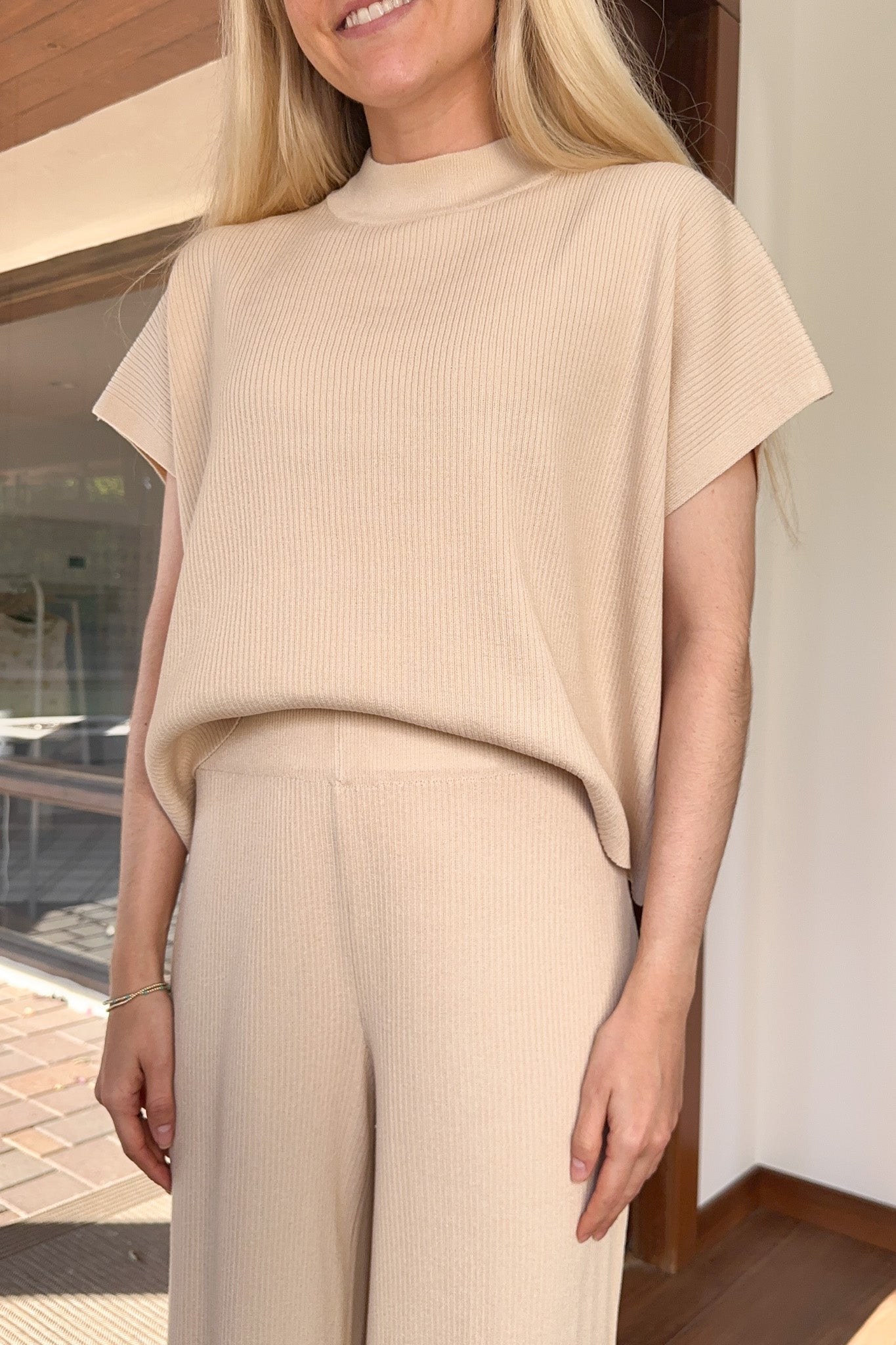 Teagan Ribbed Knit Top - Neutral Ground