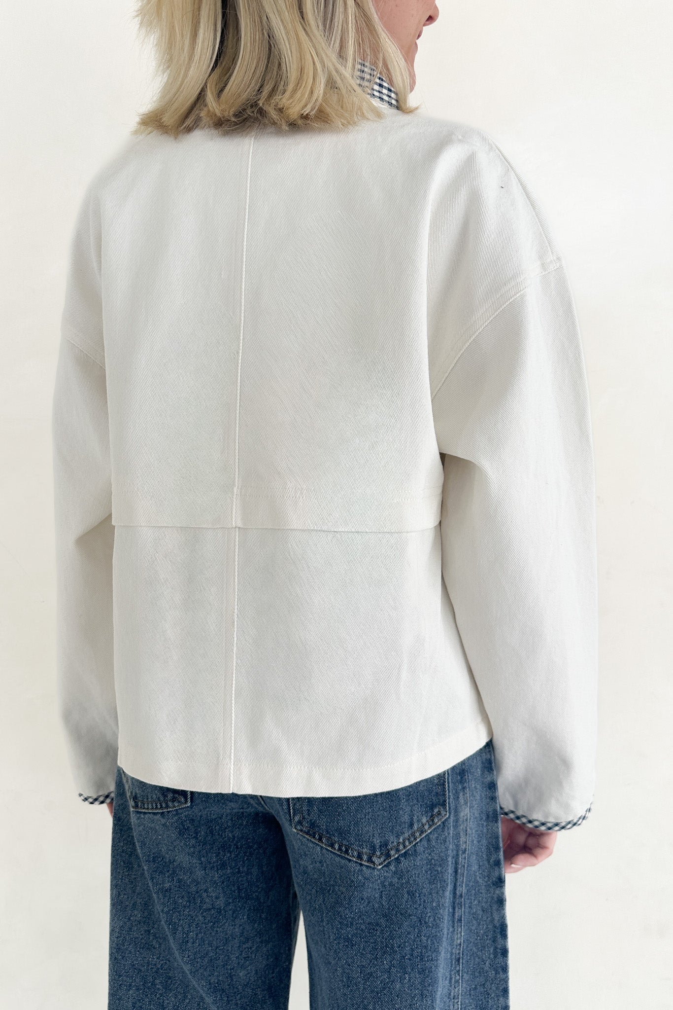 The Hudson Cotton Gingham Jacket - Neutral Ground