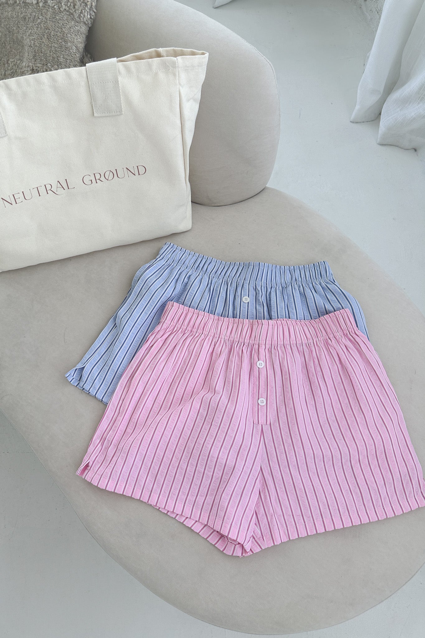 The Perfect Day Everyday Boxer Style Shorts in Blue - Neutral Ground