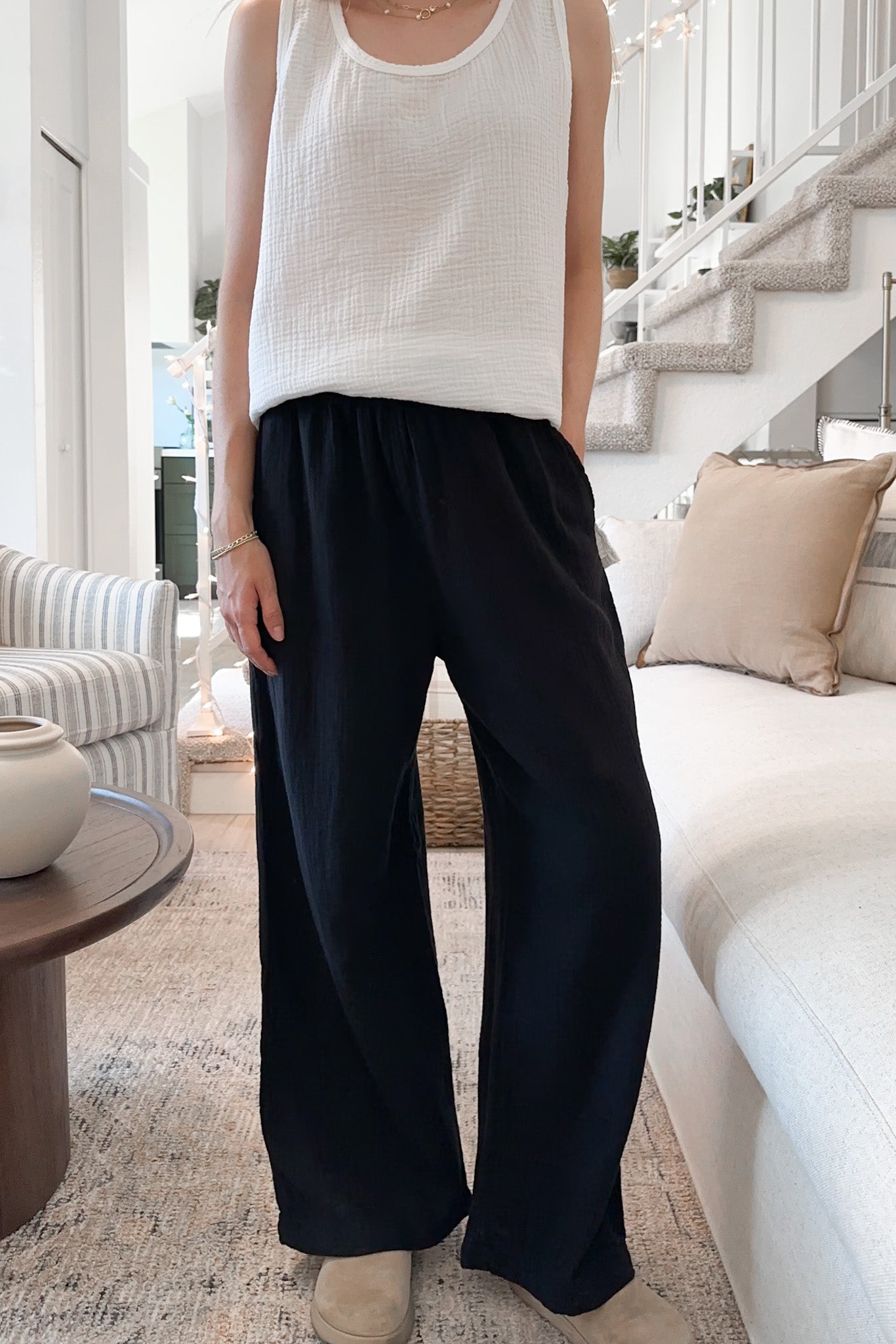 Tulum Cotton Pants in Midnight - Neutral Ground