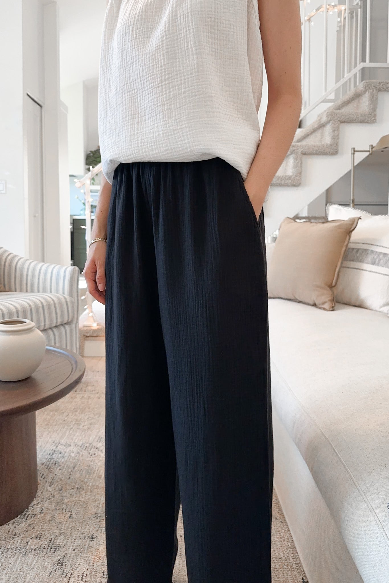 Tulum Cotton Pants in Midnight - Neutral Ground