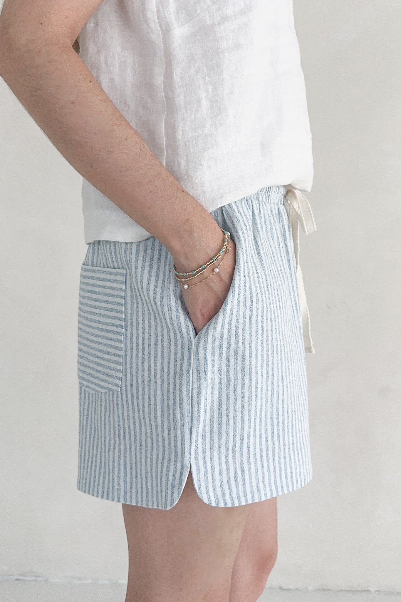 Turks Mixed Linen Shorts - Neutral Ground