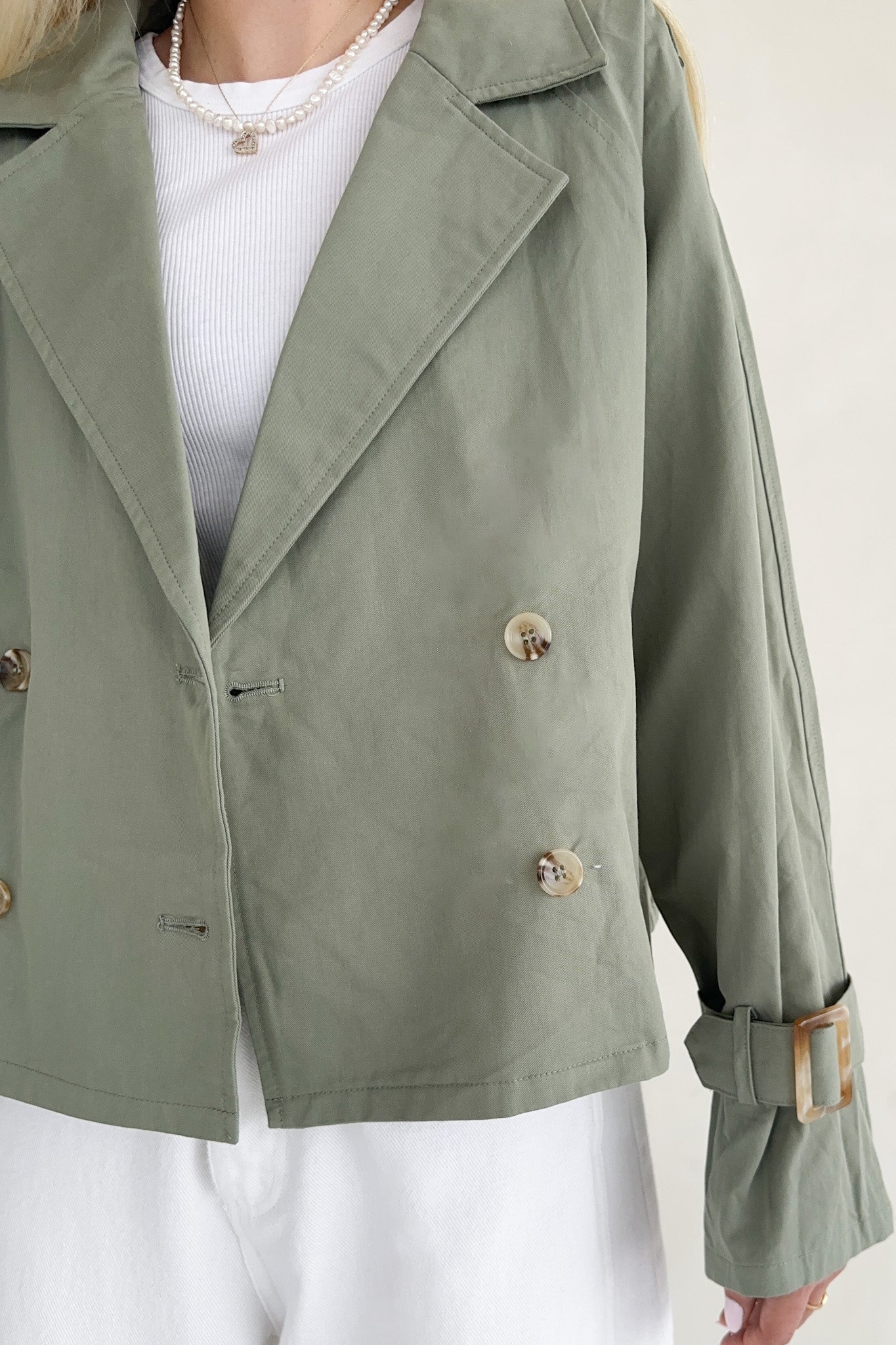 Uptown Short Trench Jacket - Neutral Ground