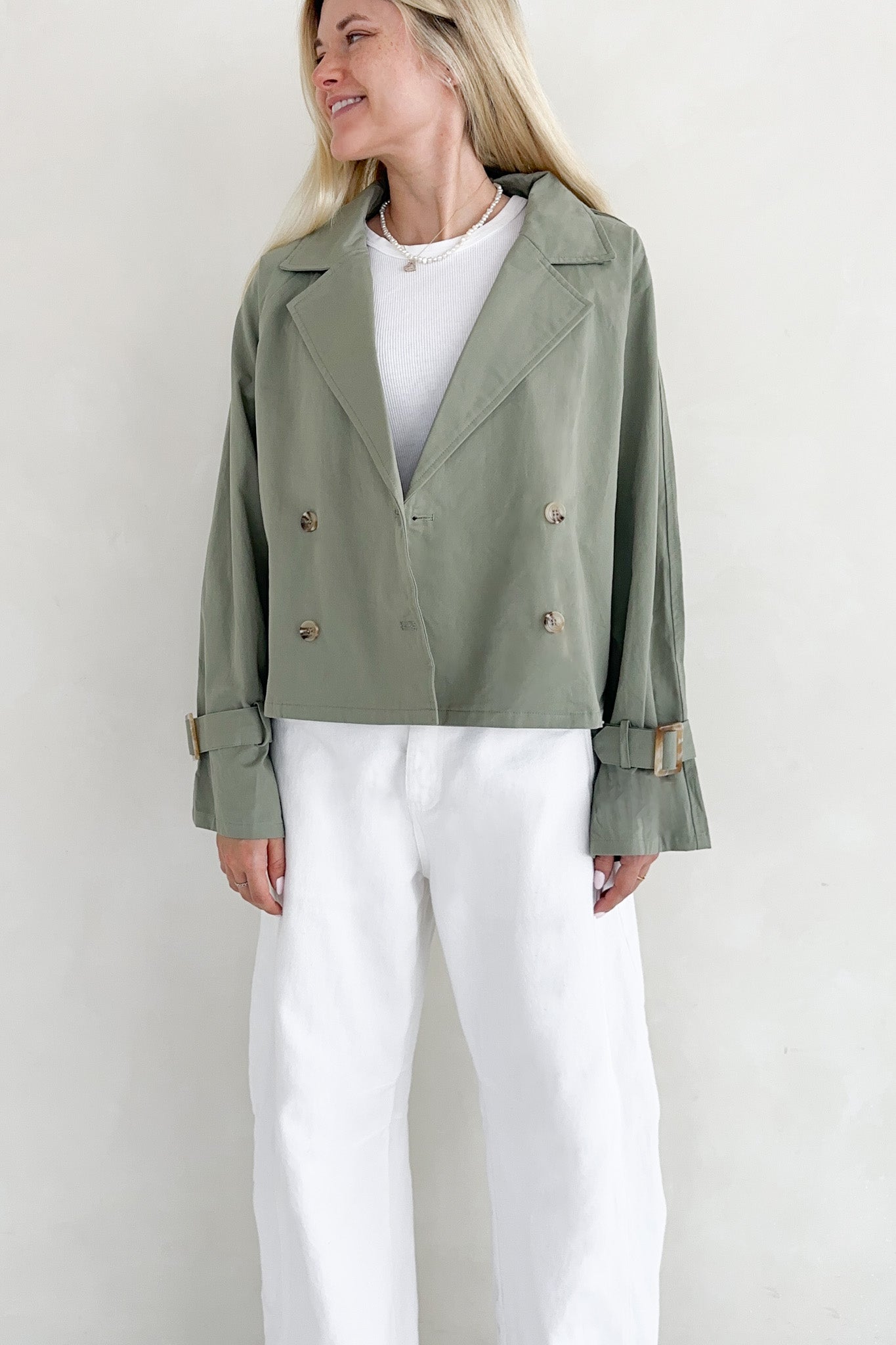 Uptown Short Trench Jacket - Neutral Ground