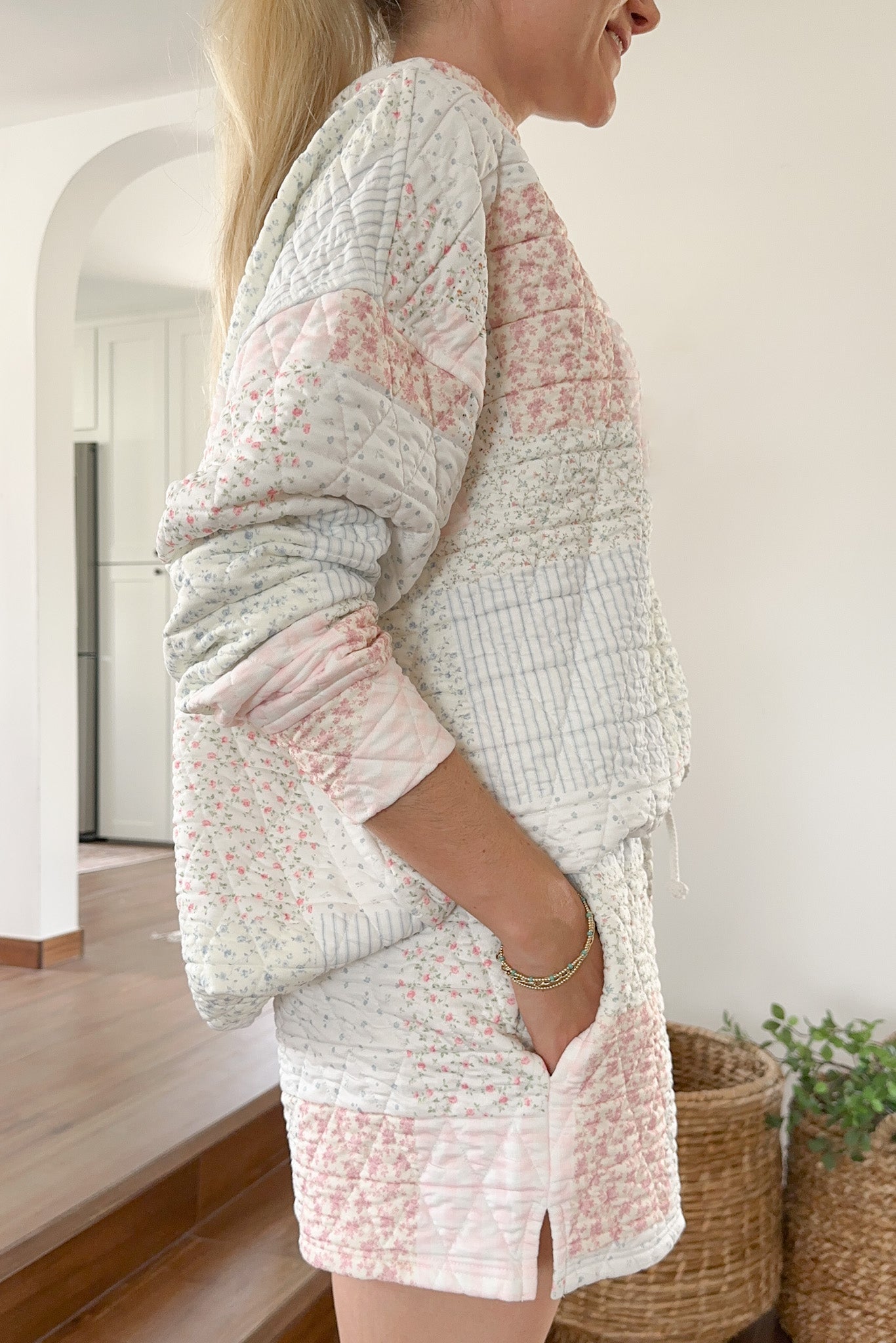 Whimsy Quilted Pastel Shorts - Neutral Ground