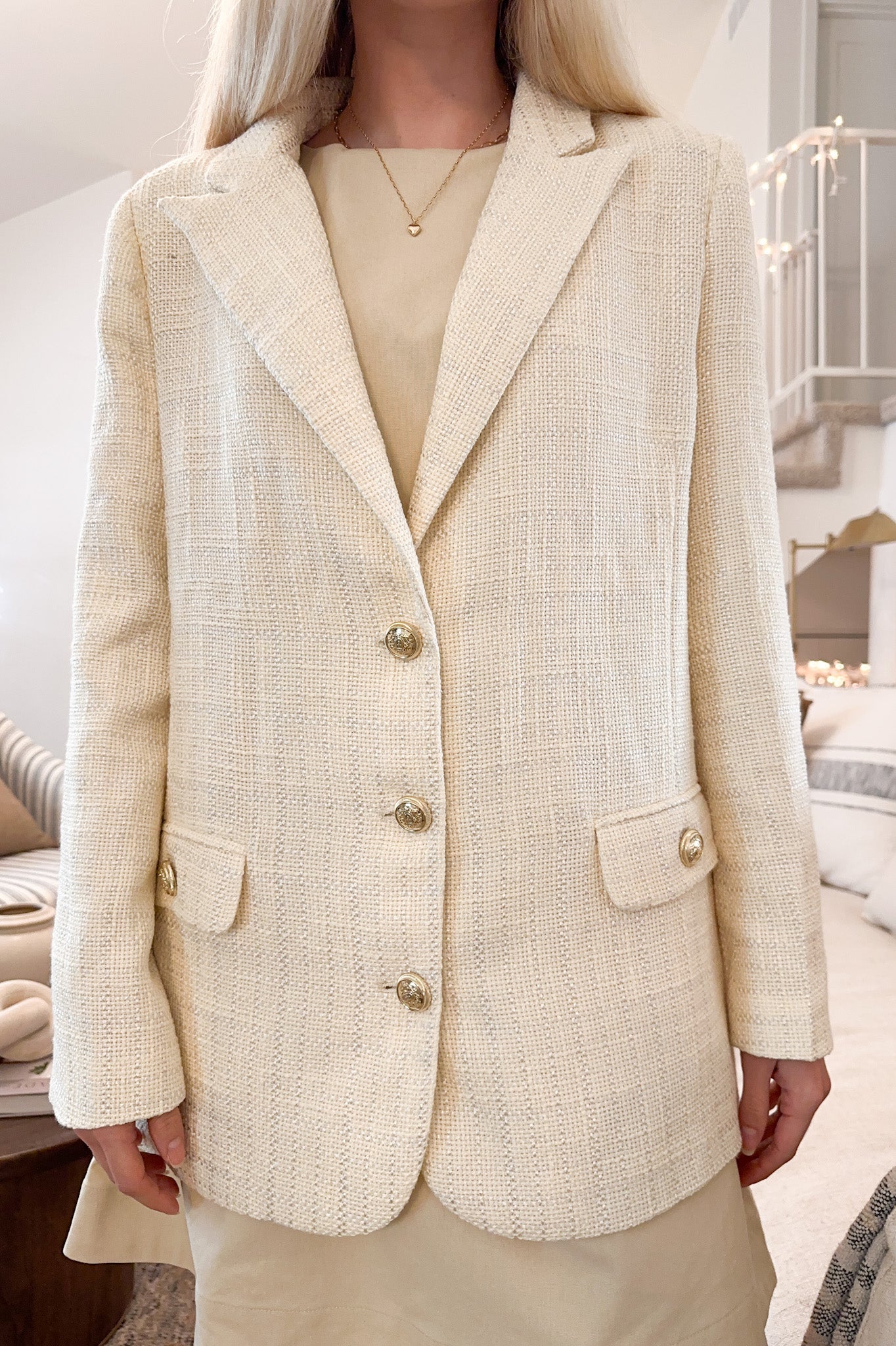 Willa Relaxed Tweed Blazer - Neutral Ground