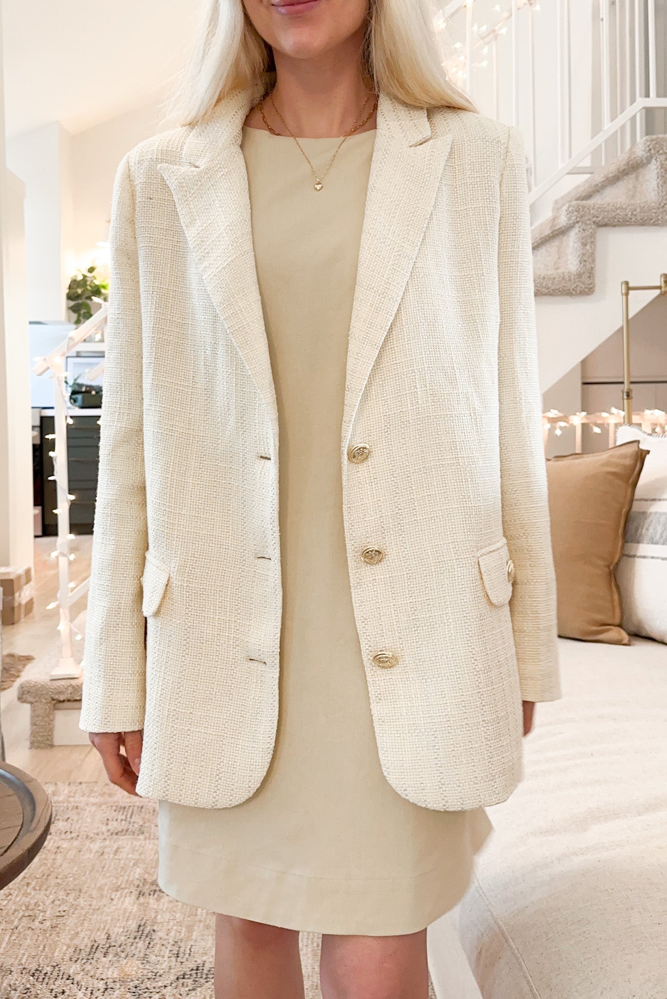 Willa Relaxed Tweed Blazer - Neutral Ground