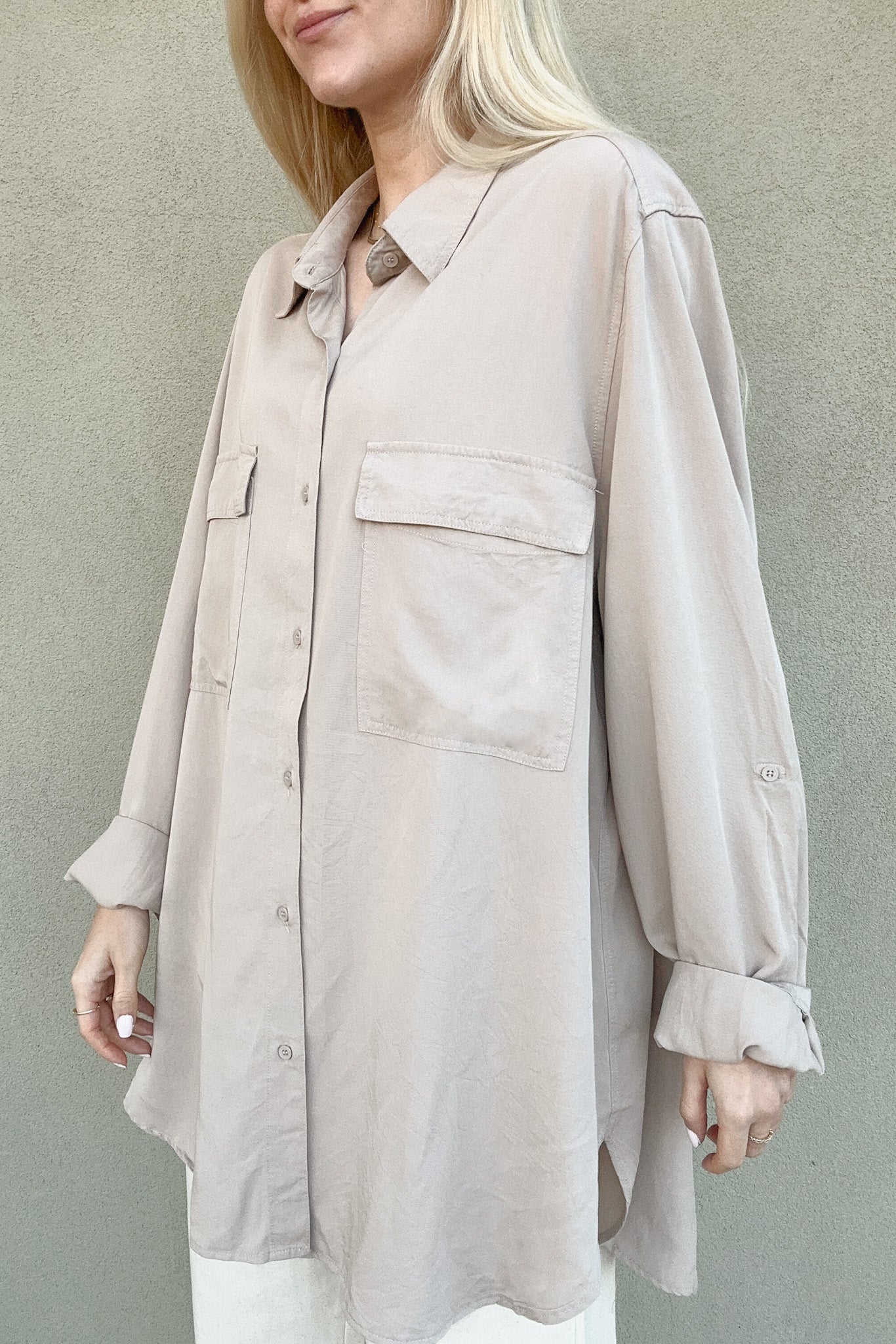 Bay Button Down Shirt - Neutral Ground