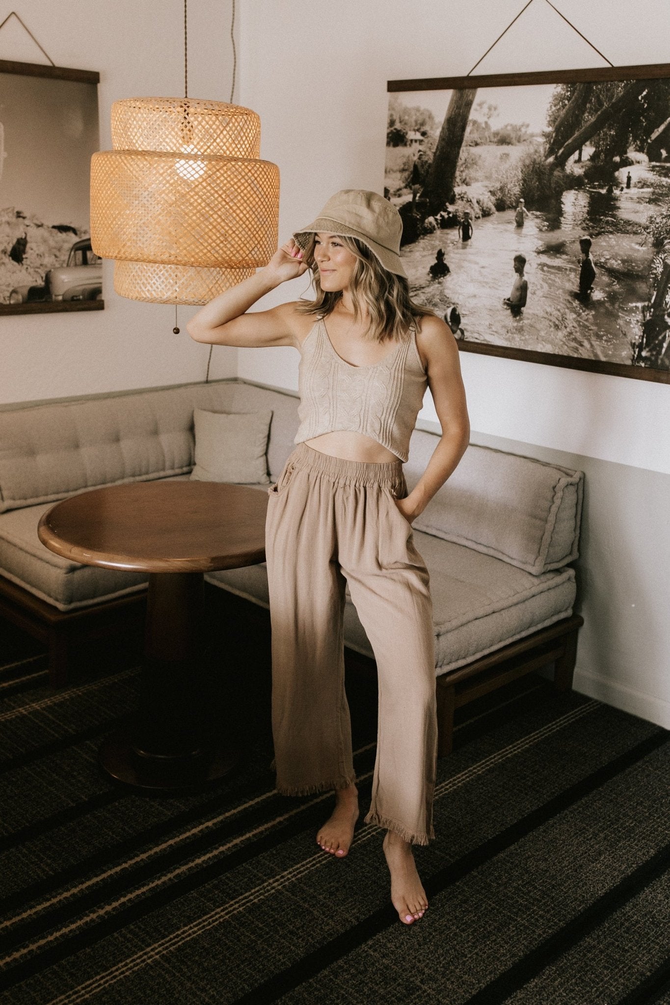 Cabana Linen Pant in Latte - Neutral Ground