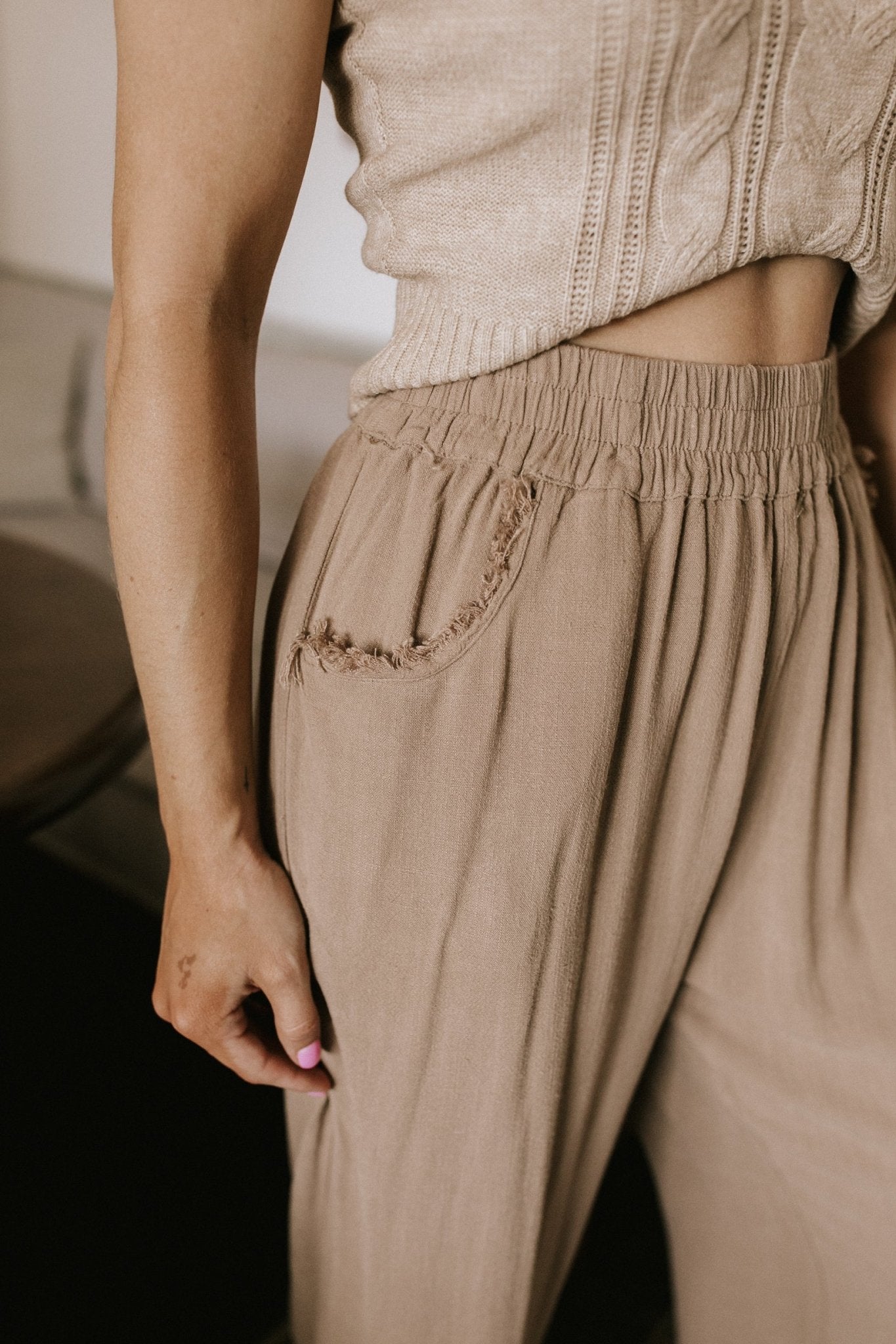 Cabana Linen Pant in Latte - Neutral Ground