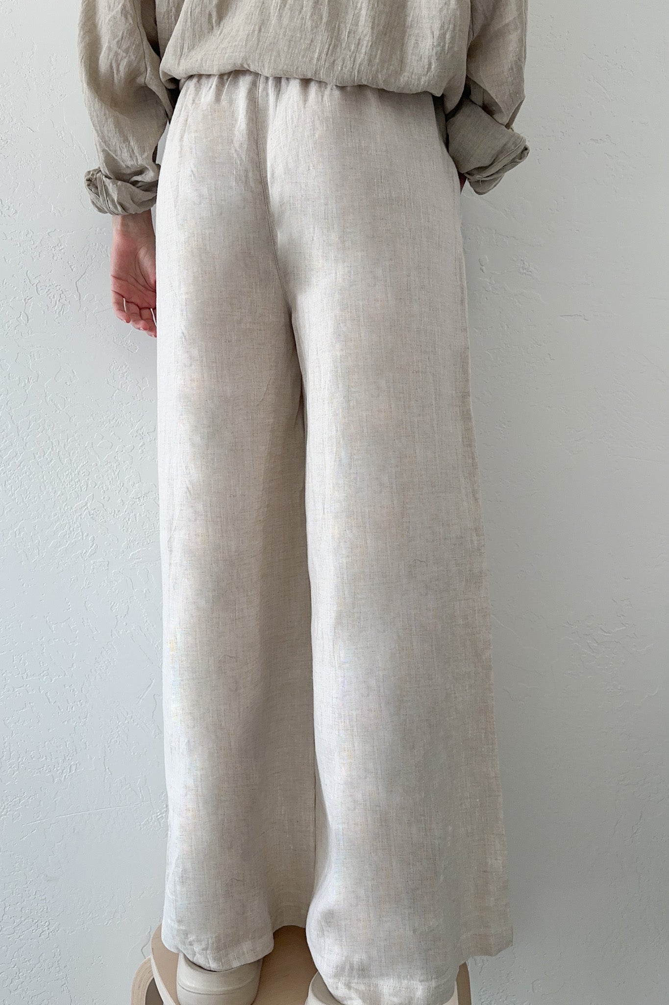 Island Time Wide Leg Linen Pants in Natural - Neutral Ground