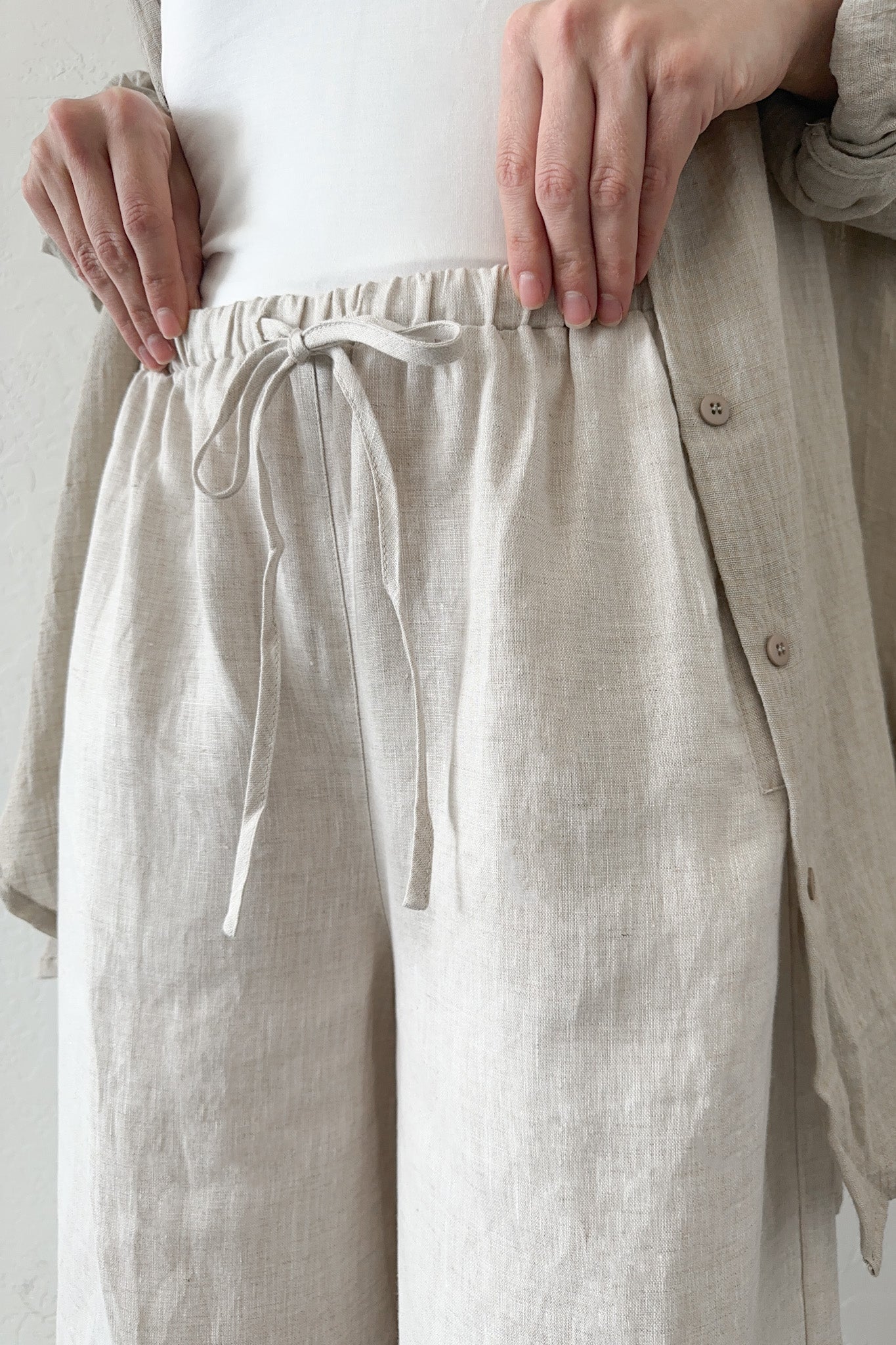 Island Time Wide Leg Linen Pants in Natural - Neutral Ground