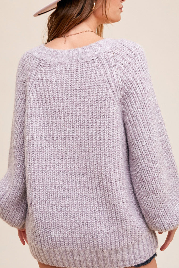 Lilly Wool Blend Marled Knit Sweater