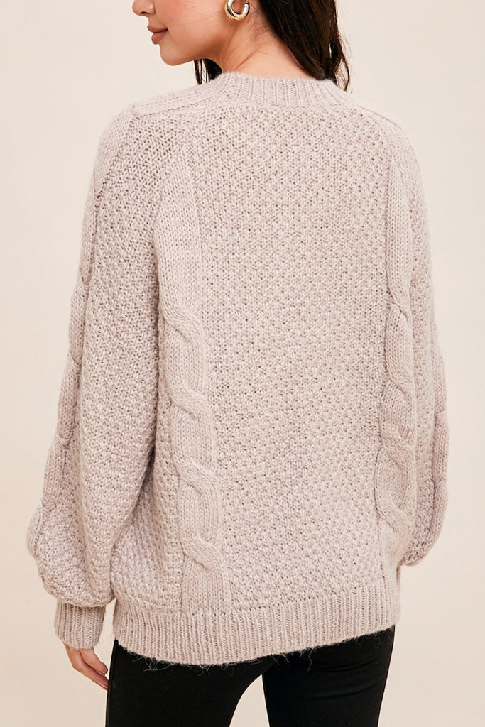 By the Sea Wool Blend Cable Knit Sweater