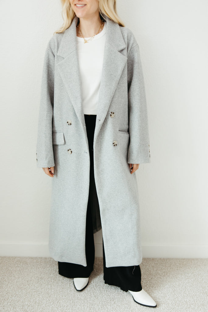 City Lights Double Breasted Duster Coat