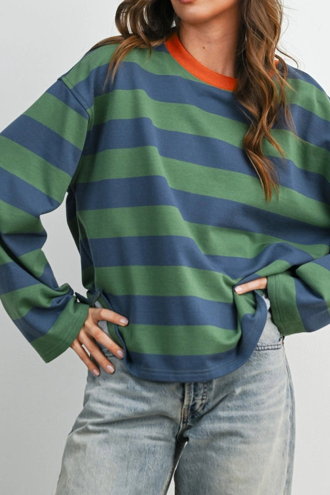 Rouri Striped Long Sleeve Top