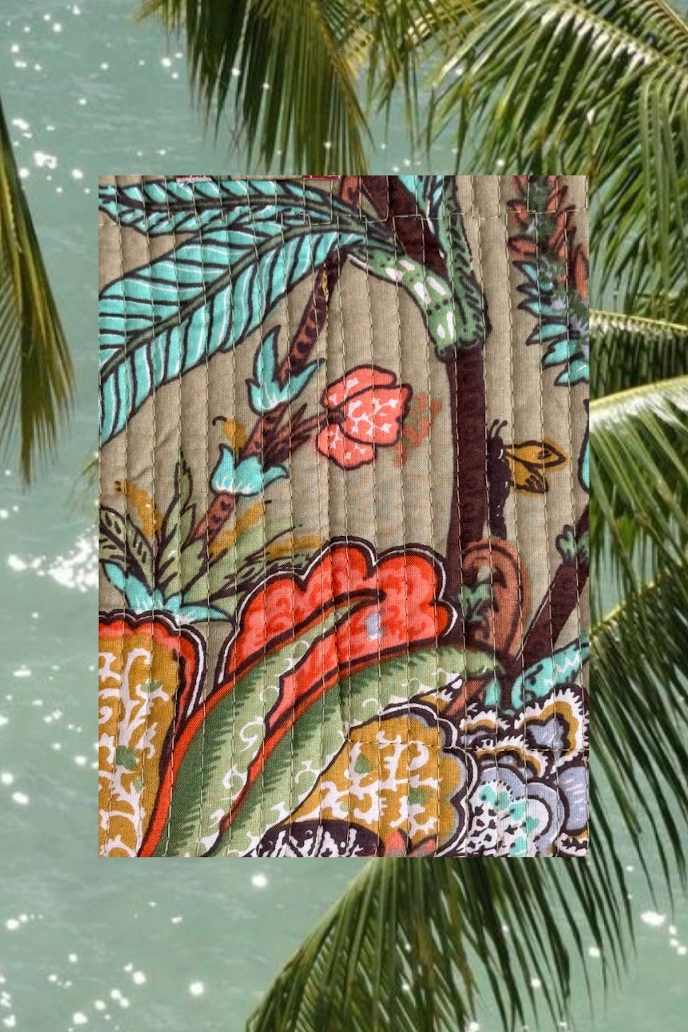 Mini Market Quilted Tote Bag in Floral Sage
