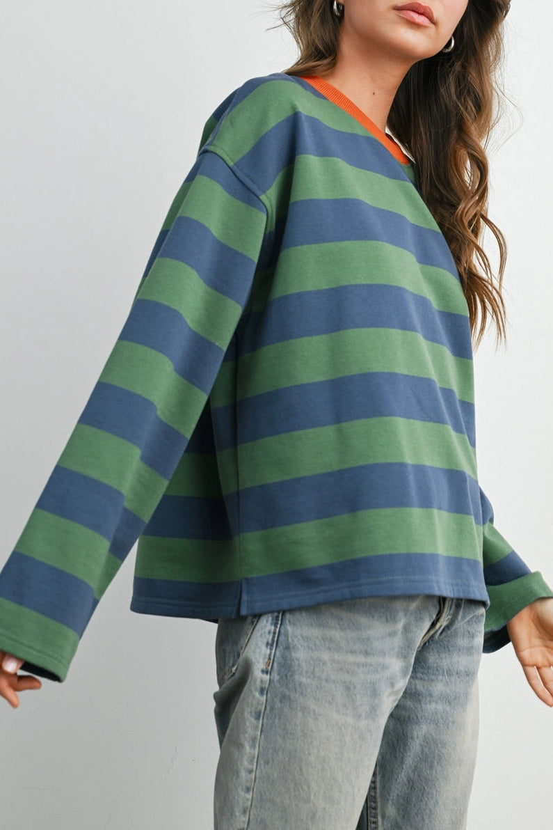 Rouri Striped Long Sleeve Top