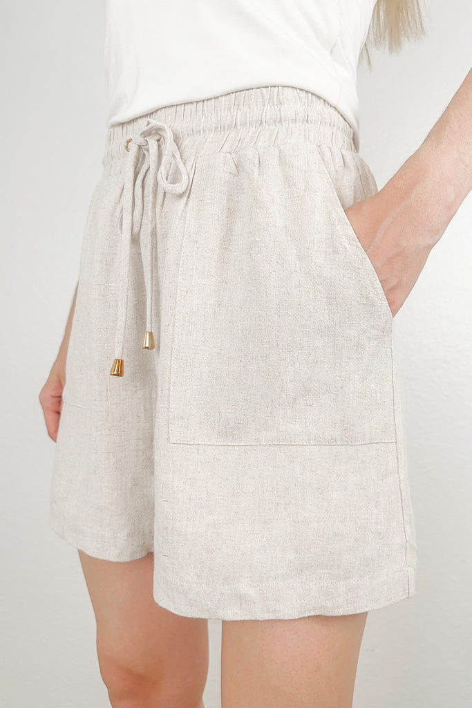 Sedona Linen Shorts in Natural