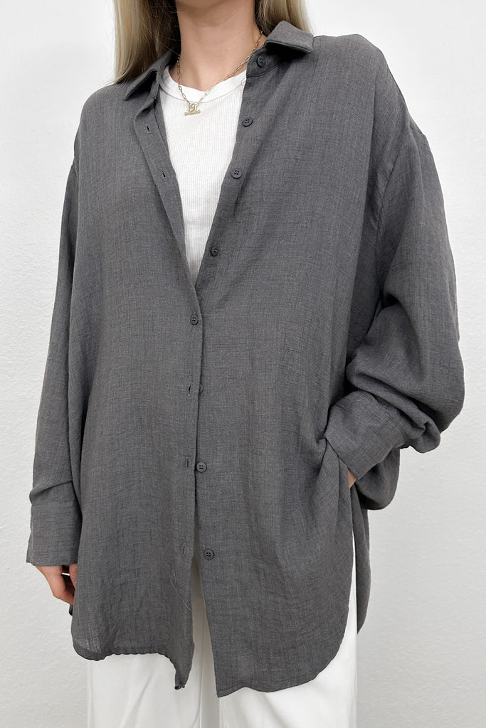 Blakely Button Down in Grey
