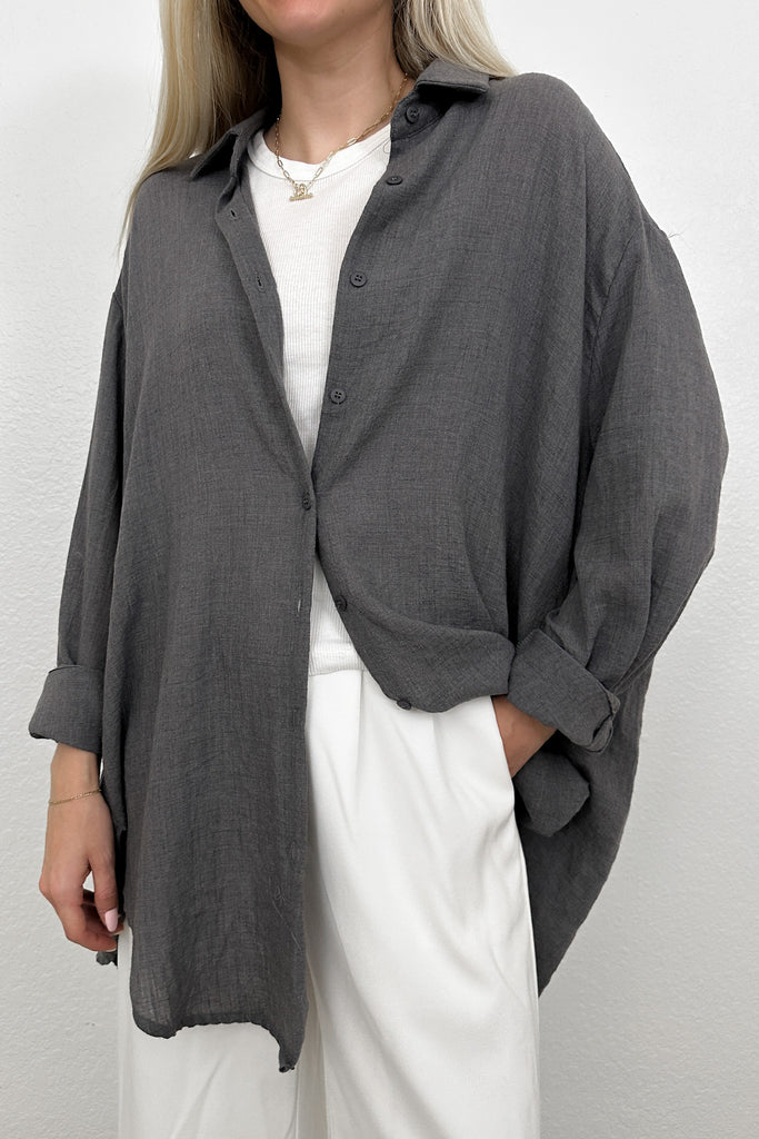 Blakely Button Down in Grey