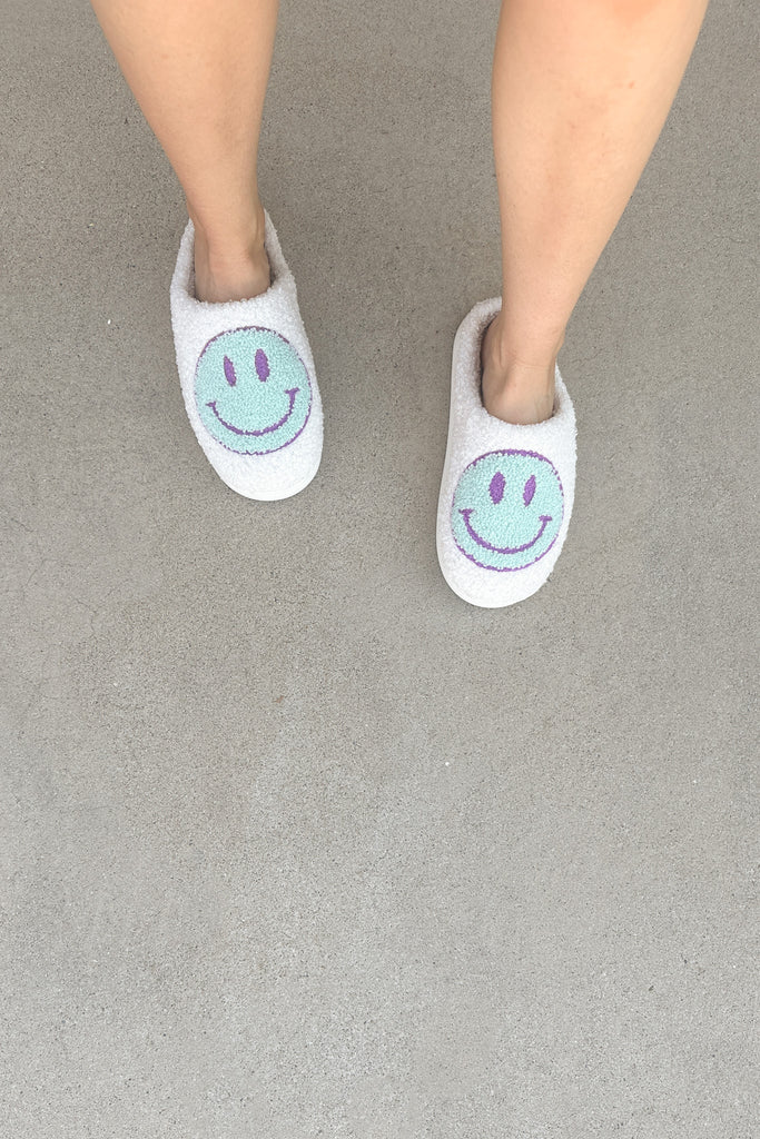 The Happy Slippers in Teal