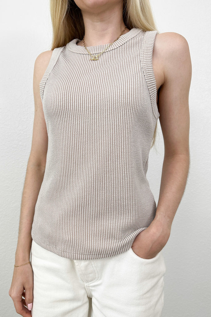 Millie Ribbed Round Neck Tank Top
