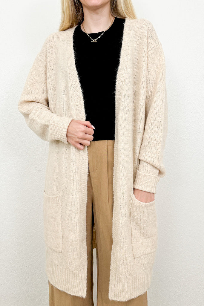 Stowe Open Front Cardigan in Natural