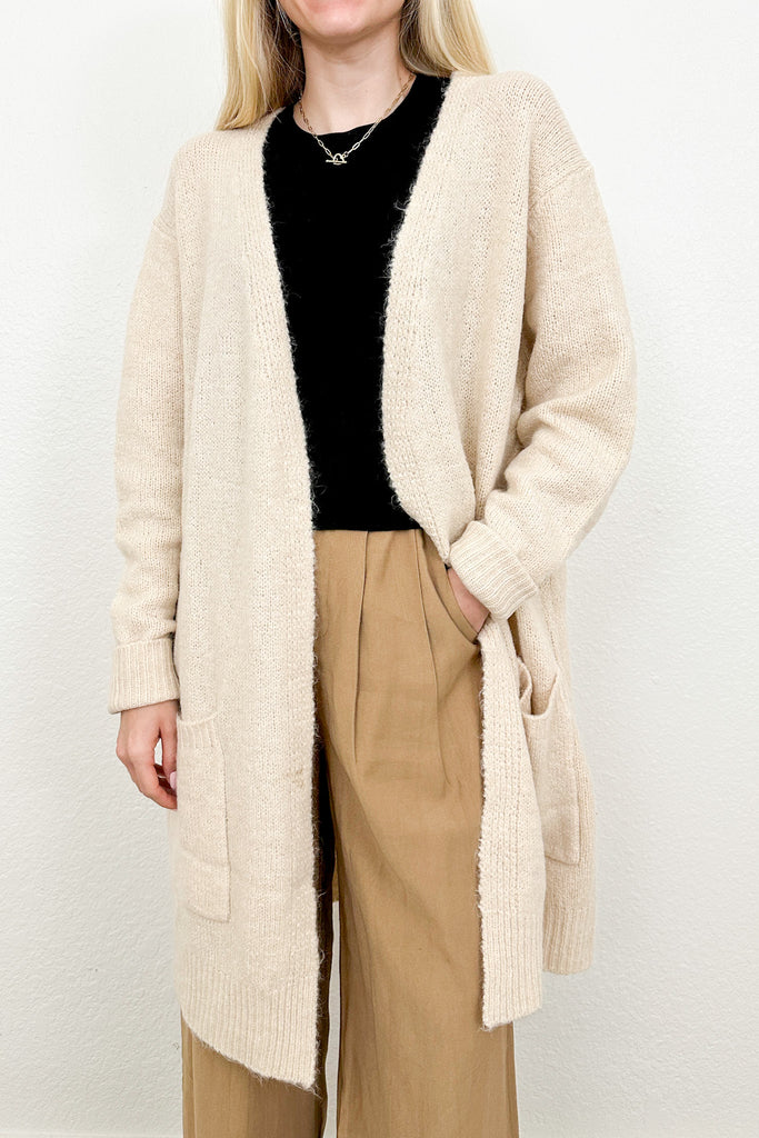Stowe Open Front Cardigan in Natural