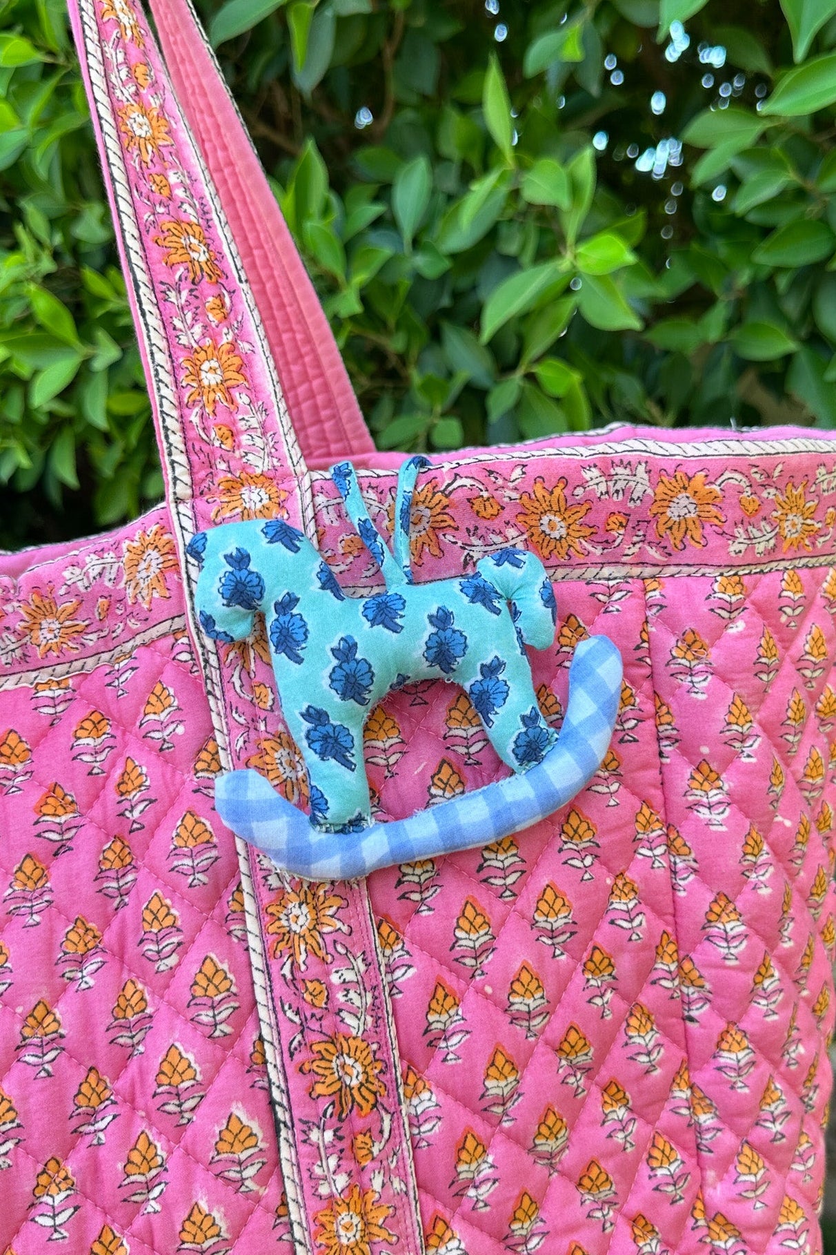 Posy Rocking Horse Bag Charm in Blue