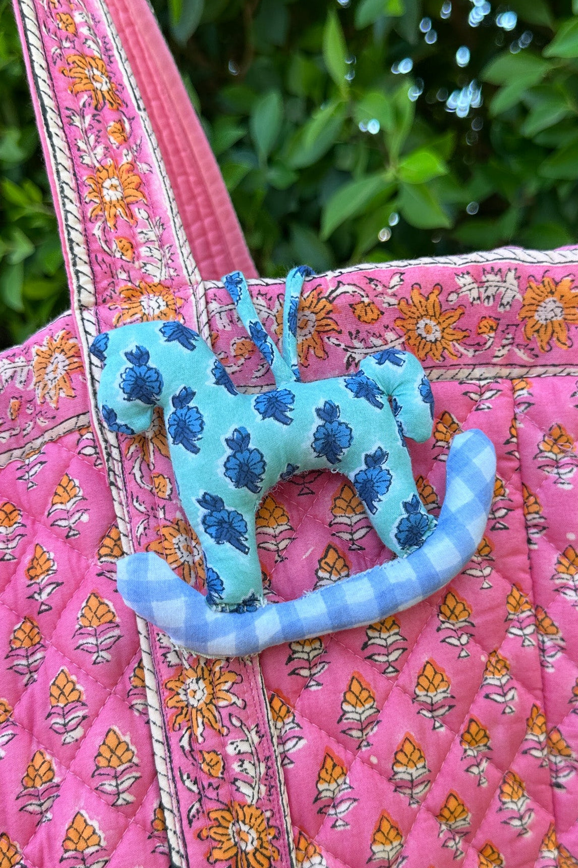 Posy Rocking Horse Bag Charm in Blue