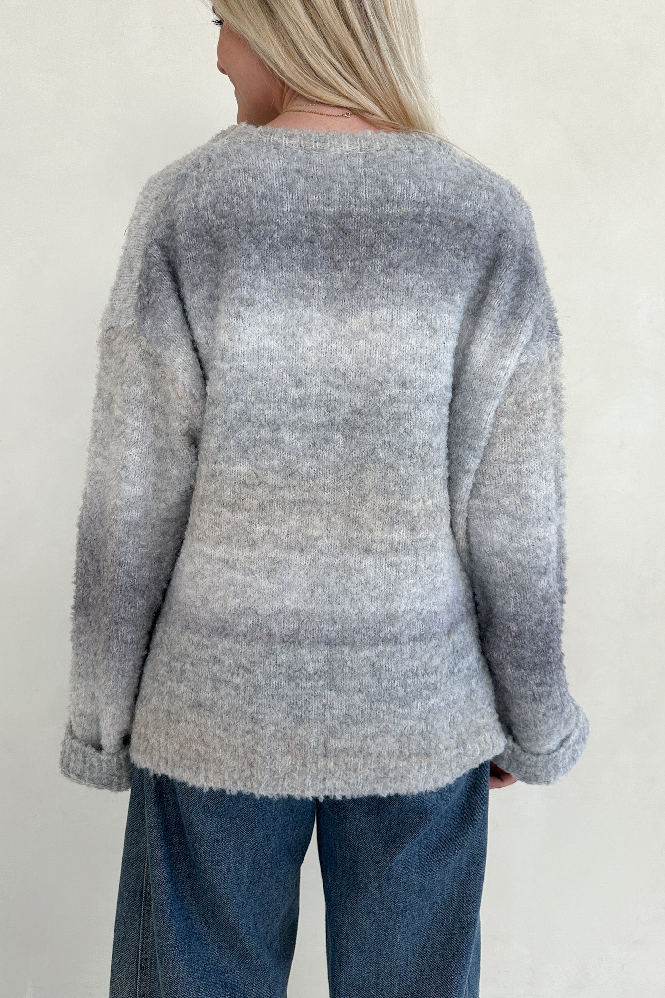 Olsen Loose Fit Ombre Sweater in Coastal Grey