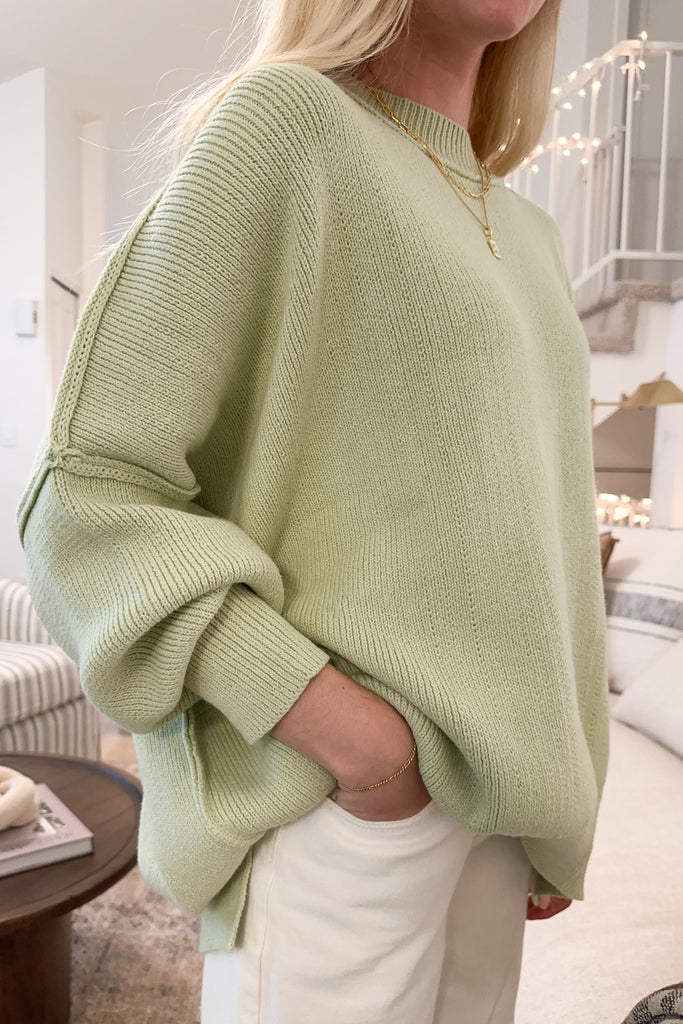 Holland Oversized Knit Sweater in Sage