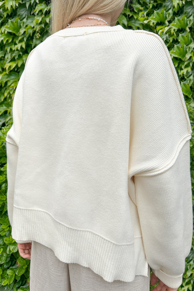 Highland Cropped Sweater in Cream