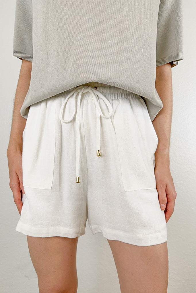 Sedona Linen Shorts in White