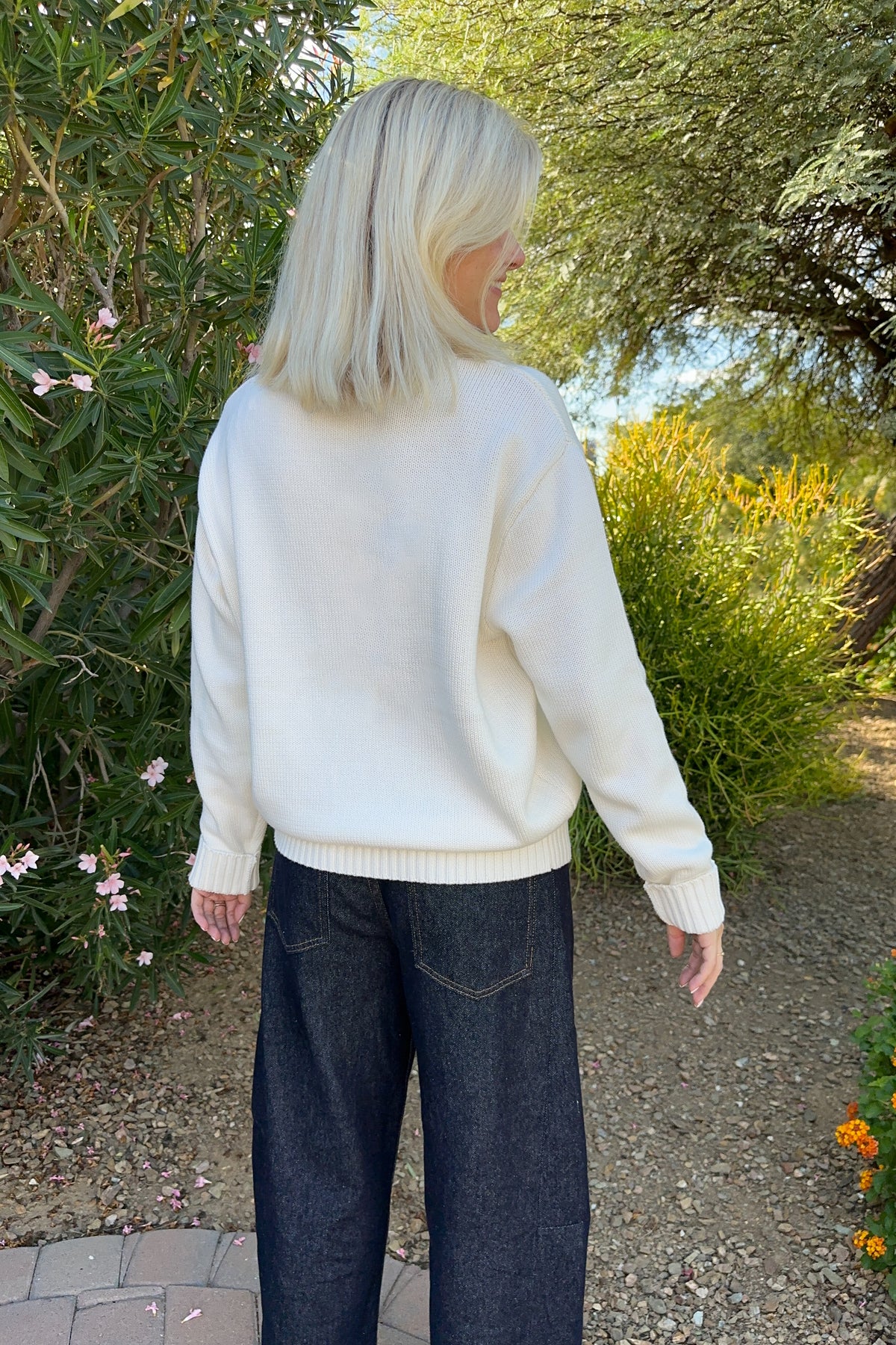 Something White Crew Neck Sweater - Neutral Ground